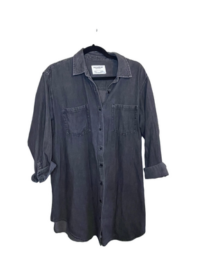 Pull & Bear Grey Chambray Shirt Dress Medium